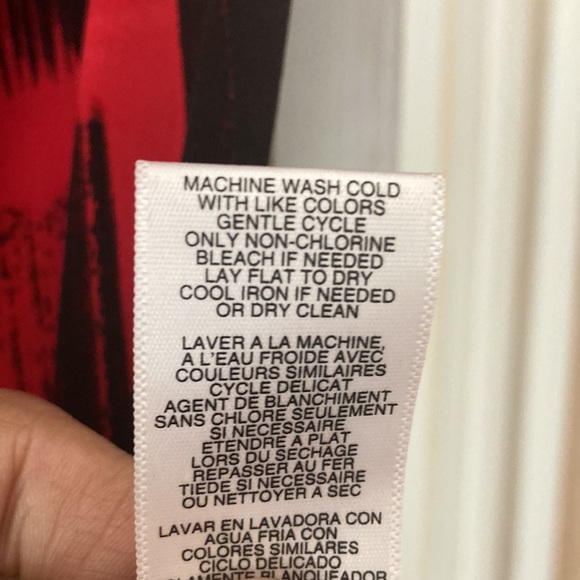 Michael Kors size medium red and black droop neck blouse - Picture 5 of 6